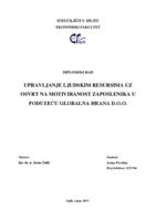 prikaz prve stranice dokumenta Upravljanje ljudskim resursima uz osvrt na motiviranost zaposlenika u poduzeću Globalna hrana d.o.o.