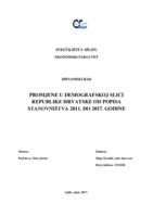 prikaz prve stranice dokumenta PROMJENE U DEMOGRAFSKOJ SLICI REPUBLIKE HRVATSKE OD POPISA STANOVNIŠTVA 2011. DO 2017. GODINE