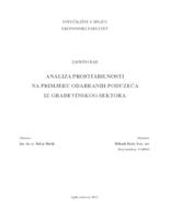 prikaz prve stranice dokumenta ANALIZA PROFITABILNOSTI NA PRIMJERU ODABRANIH PODUZEĆA IZ GRAĐEVINSKOG SEKTORA