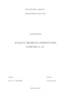 prikaz prve stranice dokumenta Analiza troškova poslovanja poduzeća X