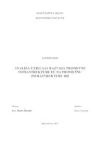 prikaz prve stranice dokumenta Analiza utjecaja razvoja prometne infrastrukture EU na prometnu infrastrukturu RH