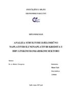 prikaz prve stranice dokumenta ANALIZA STRUKTURE DJELOMIČNO NAPLATIVIH ILI NENAPLATIVIH KREDITA U HRVATSKOM BANKARSKOM SEKTORU