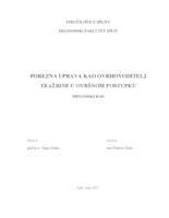 prikaz prve stranice dokumenta POREZNA UPRAVA KAO OVRHOVODITELJ TRAŽBINE U OVRŠNOM POSTUPKU