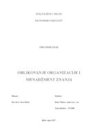 prikaz prve stranice dokumenta Oblikovanje organizacije i menadžment znanja