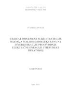prikaz prve stranice dokumenta Utjecaj implementacije strategije razvoja malih hidroelektrana na diverzifikaciju proizvodnje električne energije u Republici Hrvatskoj