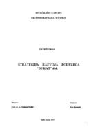 prikaz prve stranice dokumenta STRATEGIJA RAZVOJA PODUZEĆA “DUKAT” d.d.