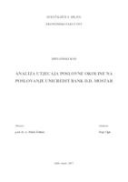 prikaz prve stranice dokumenta ANALIZA UTJECAJA POSLOVNE OKOLINE NA POSLOVANJE UNICREDIT BANK D.D. MOSTAR