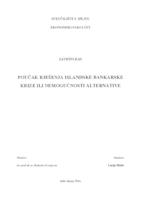 prikaz prve stranice dokumenta POUČAK RJEŠENJA ISLANDSKE BANKARSKE KRIZE ILI NEMOGUĆNOSTI ALTERNATIVE