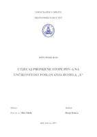 prikaz prve stranice dokumenta UTJECAJ PROMJENE STOPE PDV-A NA UNČIKOVITOST POSLOVANJA HOTELA „X“