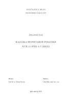 prikaz prve stranice dokumenta RAZLIKA MONETARNE POLITIKE ECB-A I FED-A U KRIZI