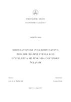 prikaz prve stranice dokumenta Međuzavisnost (ne)zadovoljstva poslom i razine stresa  kod učitelj(ic)a Splitsko-dalmatinske županije