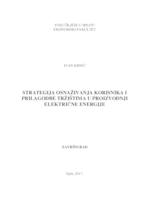 prikaz prve stranice dokumenta Strategija osnaživanja korisnika i prilagodbe tržištima u proizvodnji električne energije