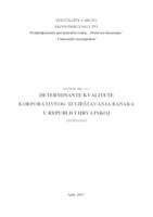 prikaz prve stranice dokumenta Determinante kvalitete korporativnog izvještavanja banaka u Republici Hrvatskoj