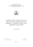 prikaz prve stranice dokumenta Marketinška komunikacija receptnih i bezreceptnih lijekova i njezin utjecaj na propisivanje istih