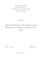 prikaz prve stranice dokumenta ORGANIZACIJSKA KULTURA I UPRAVLJANJE PROMJENAMA U PODUZEĆU PROMET D.O.O. SPLIT