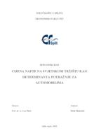 prikaz prve stranice dokumenta CIJENA NAFTE NA SVJETSKOM TRŽIŠTU KAO DETERMINANTA POTRAŽNJE ZA AUTOMOBILIMA