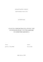 prikaz prve stranice dokumenta ANALIZA KREDITIRANJA POTICANE STANOGRADNJE I STANDARDNIH STAMBENIH KREDITA