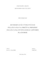 prikaz prve stranice dokumenta DETERMINANTE UČINKOVITOSTI OGLAŠAVANJA NA MREŽI NA PRIMJERU OGLAŠAVANJA PUTEM GOOGLE ADWORDS PLATFORME 