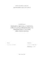 prikaz prve stranice dokumenta PRIMJENA METODA I VJEŠTINA UPRAVLJANJA PROJEKTIMA NA PROJEKTIMA U JAVNIM ORGANIZACIJAMA