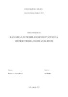 prikaz prve stranice dokumenta RANGIRANJE PREHRAMBENIH PODUZEĆA VIŠEKRITERIJALNOM ANALIZOM
