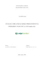 prikaz prve stranice dokumenta ANALIZA ORGANIZACIJSKE PREDANOSTI NA PRIMJERU PODUZEĆA OTP banka d.d.