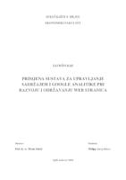 prikaz prve stranice dokumenta PRIMJENA SUSTAVA ZA UPRAVLJANJE SADRŽAJEM I GOOGLE ANALITIKE PRI RAZVOJU I ODRŽAVANJU WEB STRANICA