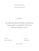 prikaz prve stranice dokumenta PLANIRANJE, REGRUTIRANJE I SELEKCIJA ZAPOSLENIH NA PRIMJERU PODUZEĆA ERICSSON NIKOLA TESLA