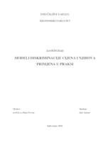 prikaz prve stranice dokumenta MODELI DISKRIMINACIJE CIJENA I NJIHOVA PRIMJENA U PRAKSI