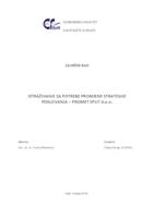 prikaz prve stranice dokumenta ISTRAŽIVANJE ZA POTREBE PROMJENE STRATEGIJE POSLOVANJA – PROMET SPLIT d.o.o.