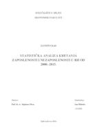 prikaz prve stranice dokumenta STATISTIČKA ANALIZA KRETANJA ZAPOSLENOSTI I NEZAPOSLENOSTI U RH OD 2000.-2015.