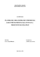 prikaz prve stranice dokumenta PLANIRANJE, ORGANIZIRANJE I PROMOCIJA ZABAVNIH MANIFESTACIJA (EVENATA) - PROEVENTUM.COM, SPLIT