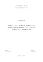 prikaz prve stranice dokumenta ANALIZA FINANCIJSKOG POLOŽAJA I USPJEŠNOSTI POSLOVANJA TVRTKE ČAKOVEČKI MLINOVI d.d