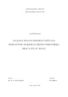 prikaz prve stranice dokumenta ANALIZA FINANCIJSKIH IZVJEŠTAJA POSLOVNOG SUBJEKTA MESNA INDUSTRIJA BRAĆA PIVAC D.O.O.