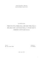 prikaz prve stranice dokumenta PROCES PLANIRANJA, REGRUTIRANJA I SELEKCIJE ZAPOSLENIKA U PODUZEĆU CREDO CENTAR D.O.O.