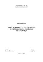 prikaz prve stranice dokumenta UTJECAJ KVALITETE FINANCIJSKOG IZVJEŠTAVANJA NA TROŠKOVE FINANCIRANJA