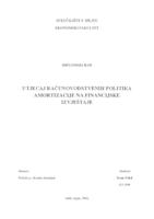 prikaz prve stranice dokumenta UTJECAJ RAĈUNOVODSTVENIH POLITIKA AMORTIZACIJE NA FINANCIJSKE IZVJEŠTAJE
