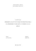prikaz prve stranice dokumenta PRIMJENA RAČUNOVODSTVENIH POLITIKA NA PRIMJERU PODUZEĆA TOMMY D.O.O. SPLIT