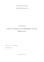 prikaz prve stranice dokumenta STILOVI VOĐENJA NA PRIMJERU ALTRIA MEDIA d.o.o.