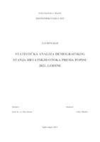 prikaz prve stranice dokumenta STATISTIČKA ANALIZA DEMOGRAFSKOG STANJA HRVATSKIH OTOKA PREMA POPISU 2021. GODINE