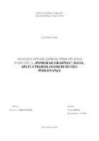 prikaz prve stranice dokumenta ANALIZA FINANCIJSKOG POSLOVANJA PODUZEĆA „POMGRAD GRADNJA”, D.O.O., SPLIT S PRIJEDLOGOM BUDUĆEG POSLOVANJA