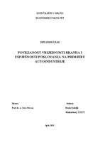 prikaz prve stranice dokumenta POVEZANOST VRIJEDNOSTI BRANDA I USPJEŠNOSTI POSLOVANJA NA PRIMJERU AUTOINDUSTRIJE