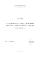 prikaz prve stranice dokumenta ANALIZA ORGANIZACIJSKE STRUKTURE U PODUZEĆU „ADRIATIQ MARINA TRIBUNJ“ D.O.O., TRIBUNJ