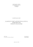 prikaz prve stranice dokumenta SLABOSTI UOBIČAJENIH POKAZATELJA PERFORMANSI POSLOVANJA BANKE