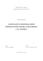 prikaz prve stranice dokumenta ZADOVOLJSTVO KOMUNIKACIJOM I PRODUKTIVNOST RADNIKA (I MENADŽERA) U JU „NP KRKA“