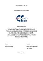 prikaz prve stranice dokumenta STATISTIČKA ANALIZA USPJEŠNOSTI POSLOVANJA ERSTE & STEIERMARKISCHE BANK D.D.U RAZDOBLJU OD 2007.-2014.GODINE I USPOREDBA S GLAVNIM KONKURENTIMA