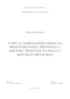 prikaz prve stranice dokumenta UTJECAJ GOSPODARSKE KRIZE NA PROFITABILNOST I TREDNOVE U SEKTORU TRGOVINE NA MALO U REPUBLICI HRVATSKOJ