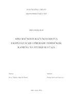 prikaz prve stranice dokumenta SPECIFIČNOSTI RAČUNOVODSTVA EKSPLOATACIJE I PRERADE TEHNIČKOG KAMENA NA STUDIJI SLUČAJA