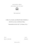 prikaz prve stranice dokumenta UPRAVLJANJE LJUDSKIM RESURSIMA I MOTIVACIJA ZAPOSLENIKA - PRIMJER PODUZEĆA PODRAVKA