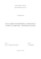 prikaz prve stranice dokumenta ULOGA DRUŠTVENIH MREŽA U HOTELIMA S PODRUČJA ŠIBENSKO - KNINSKE ŽUPANIJE