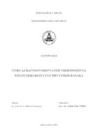prikaz prve stranice dokumenta UTJECAJ RAČUNOVODSTVA FER VRIJEDNOSTI NA FINANCIJSKI REZULTAT HRVATSKIH BANAKA